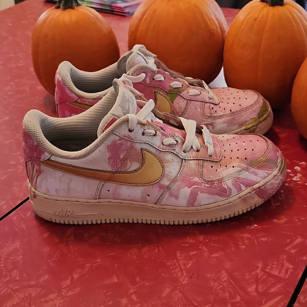 NikeID Pink Gold Air Force Shoes 9 AM6511-992